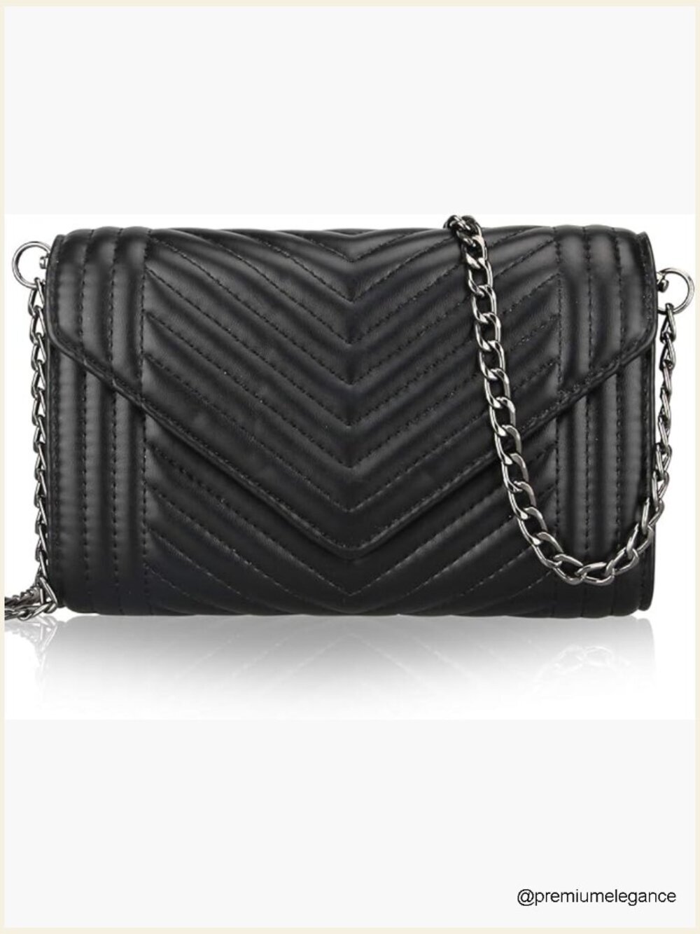 Small Quilted Leather Crossbody Bag with Chain Strap